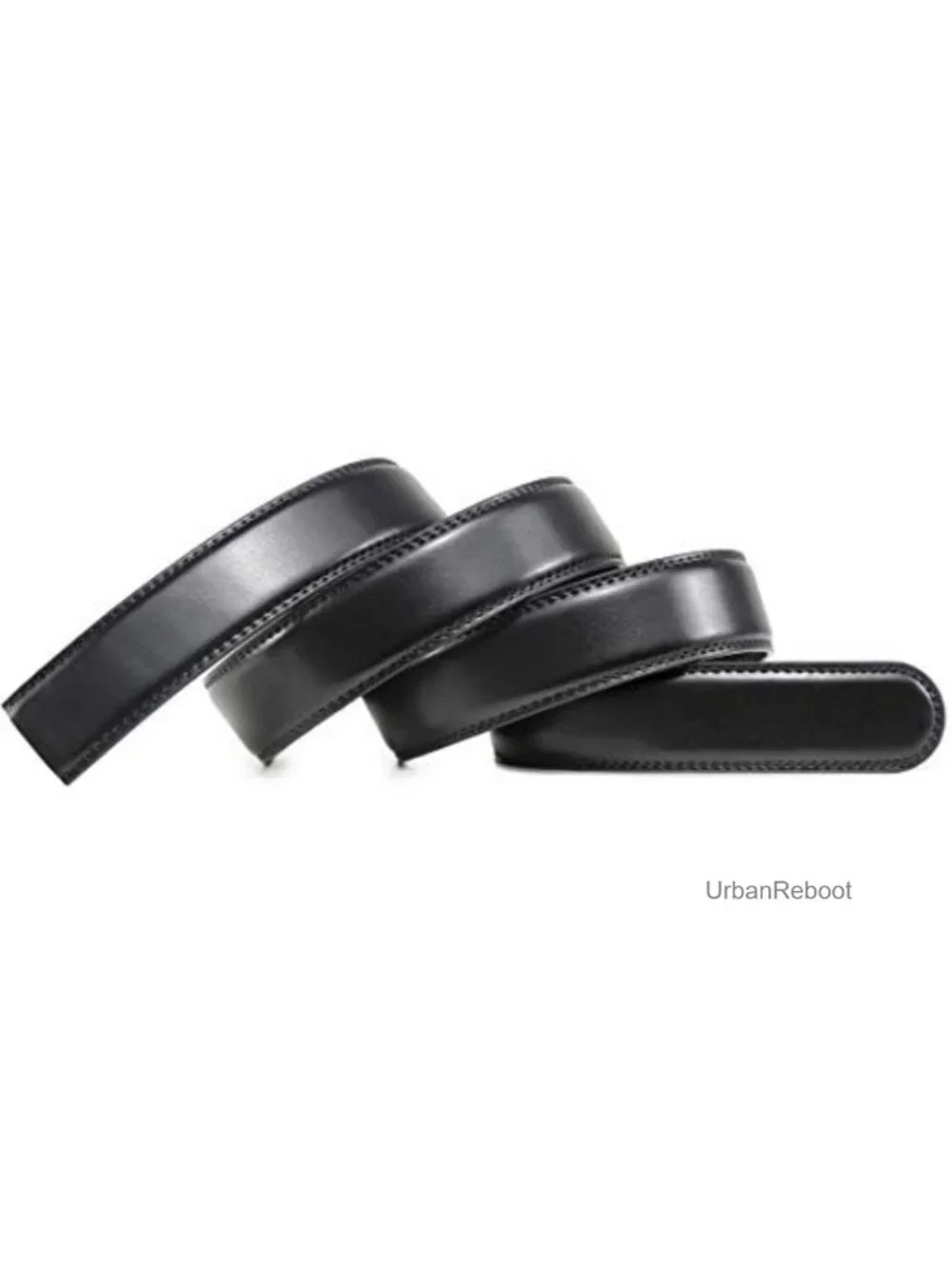 Leather Ratchet Belt Strap Replacement No Buckle 35mm 40mm Slide Buckle